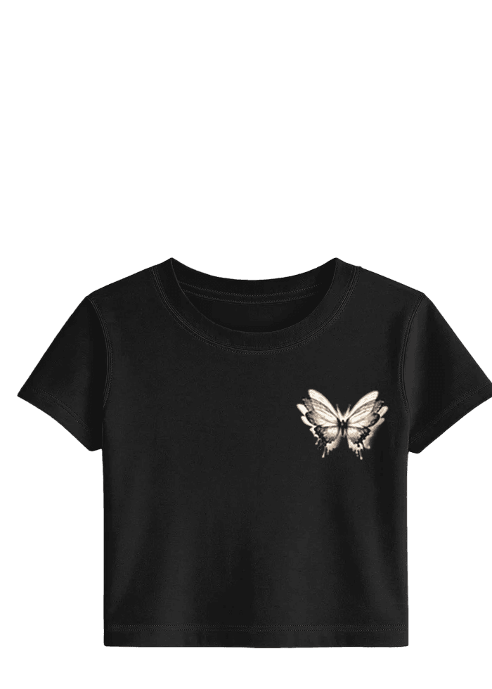 Butterfly crop tee